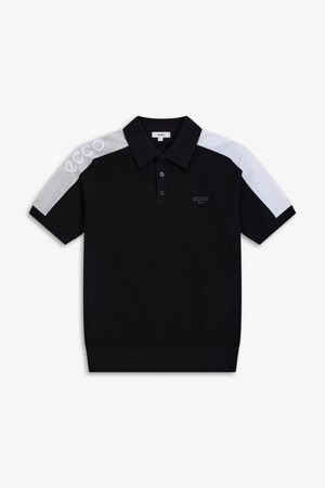 MEN 컬러 블럭 반팔 스웨터_BLACK-a