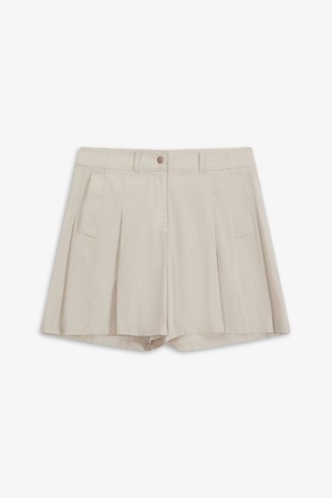 WOMEN 주름 반바지_BEIGE-a