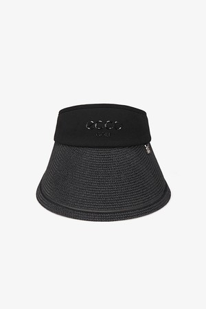 WOMEN 천연초 와이드챙 바이저_BLACK-a