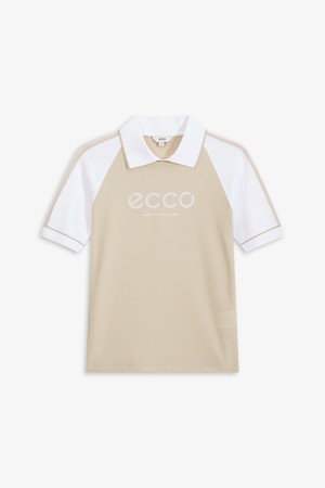 WOMEN 니트 하이브리드 반팔 티셔츠_BEIGE-a