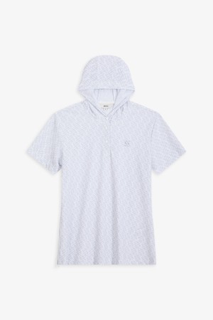 WOMEN 프린트 후디 반팔 티셔츠_GREY-a