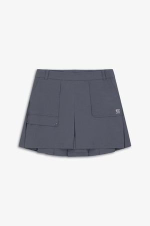 WOMEN A라인 포켓 반바지_GREY-a