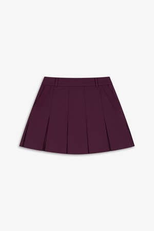 WOMEN 플리츠 스커트_WINE-a
