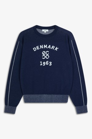 WOMEN 원포인트 라운드 풀오버_NAVY-a