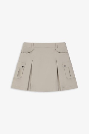 WOMEN 아노락 셋업 카고 스커트_BEIGE-a