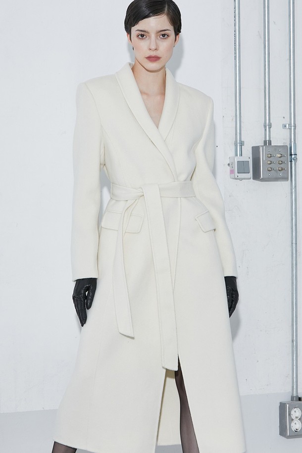 cordinary - 코트 - Cashmere tailoring robe coat - ivory