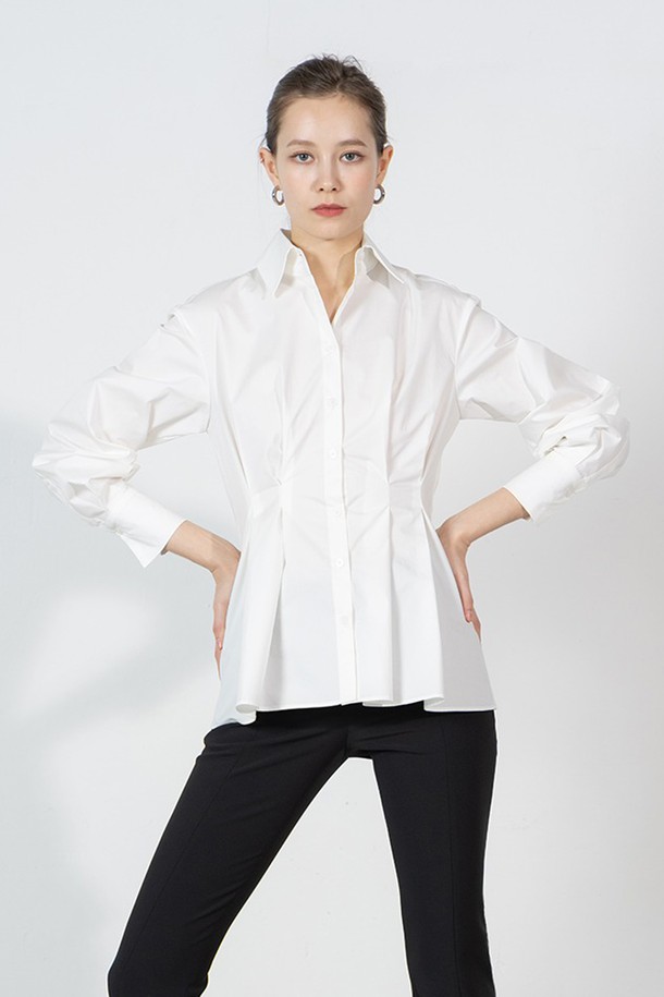 cordinary - 셔츠 - Pleats slimline shirt - white