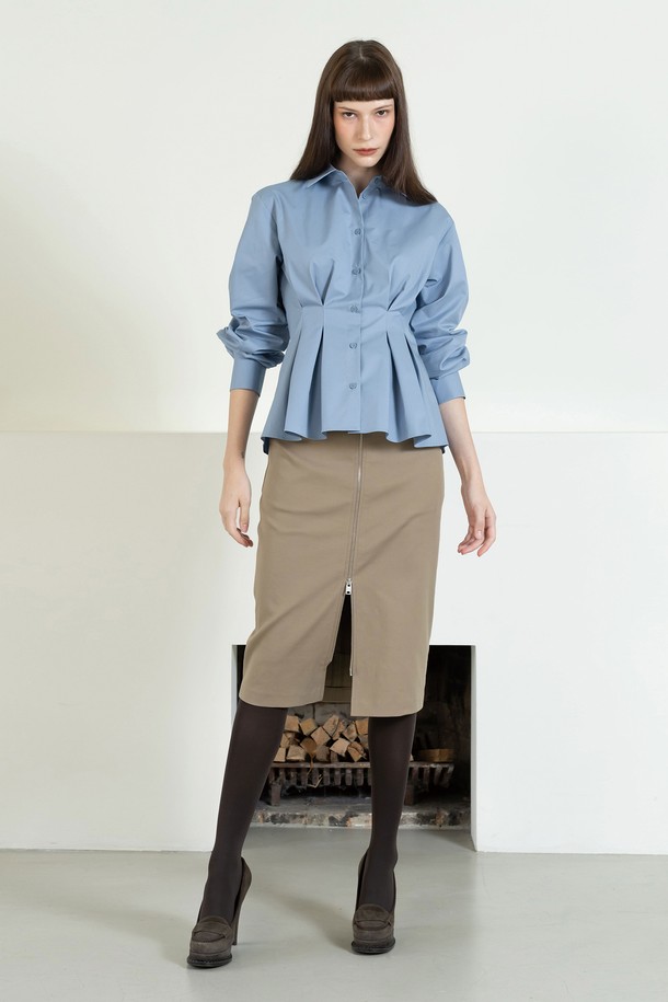 cordinary - 셔츠 - Pleats slimline shirt - blue