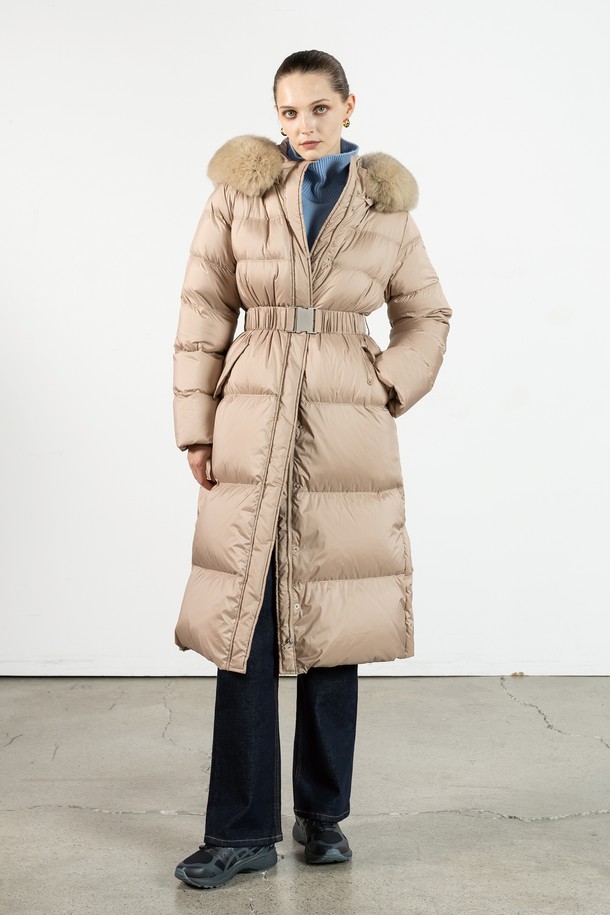 cordinary - 패딩 - Out pocket long goose padded coat - beige