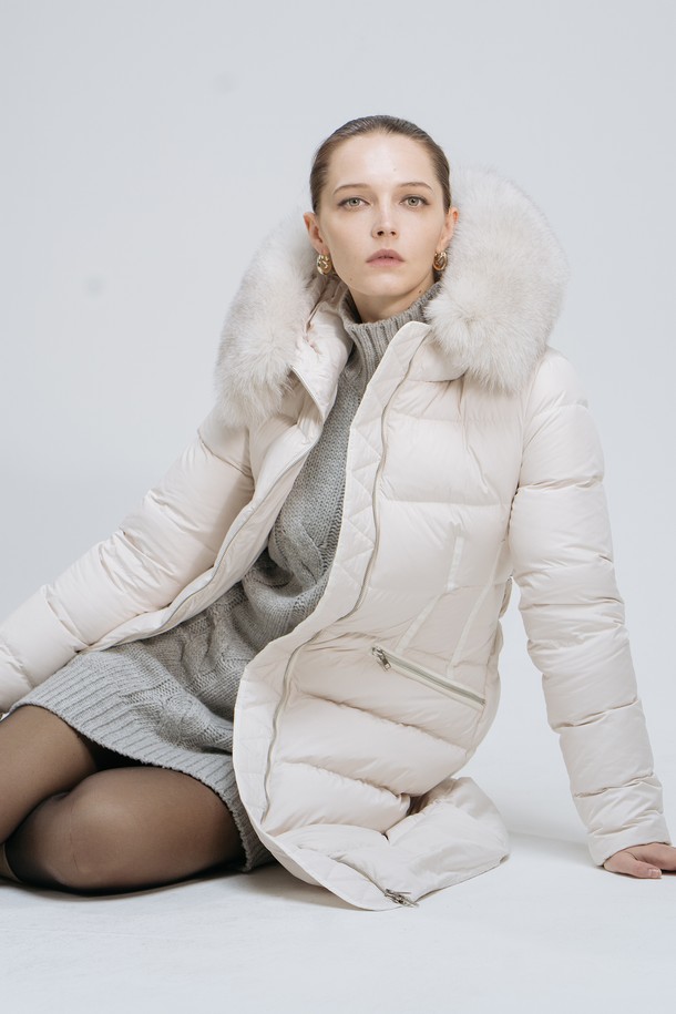 cordinary - 코트 - Goose slim silhouette padded coat - ivory