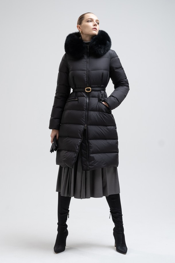 cordinary - 코트 - Goose slim silhouette padded coat - black