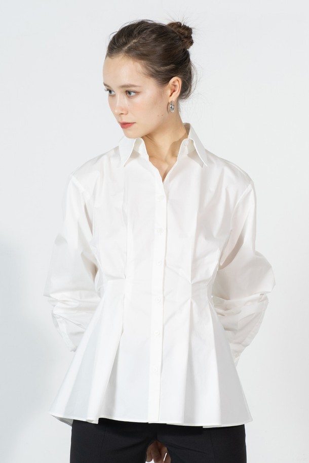 cordinary - 셔츠 - Pleats slimline shirt - white