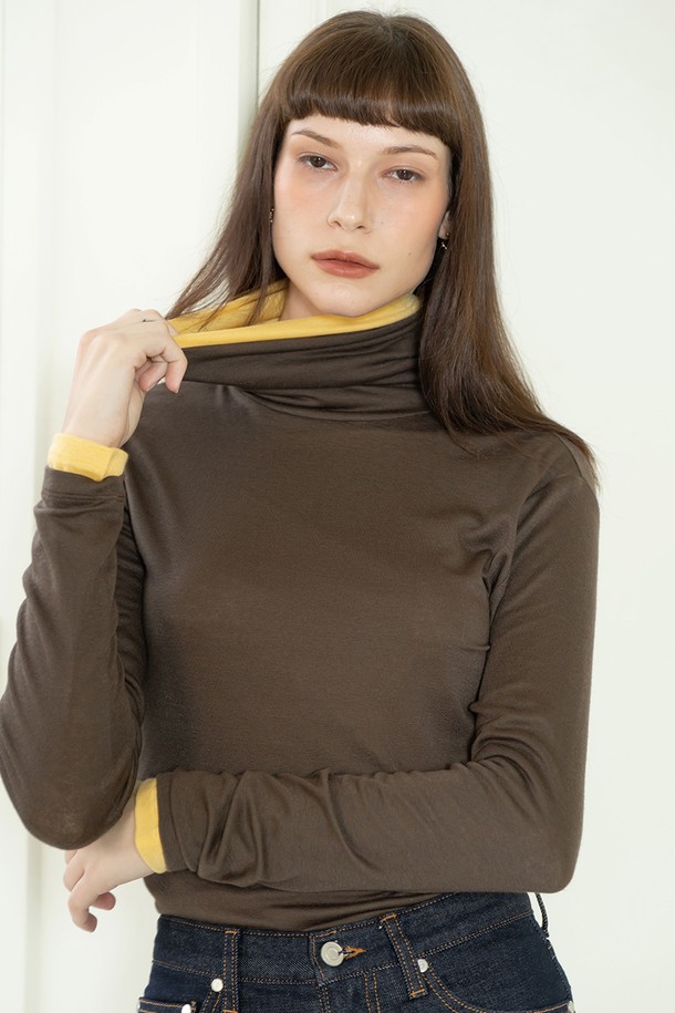 cordinary - 터틀넥 - Wool span turtleneck - brown