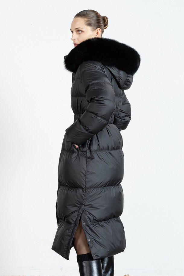 cordinary - 패딩 - Out pocket long goose padded coat - black