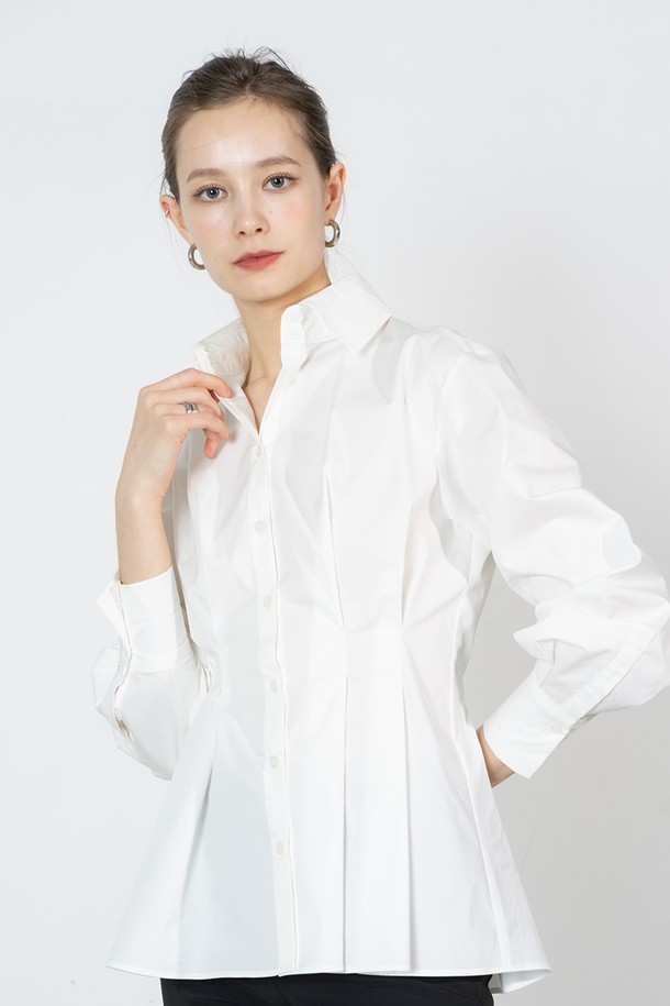 cordinary - 셔츠 - Pleats slimline shirt - white