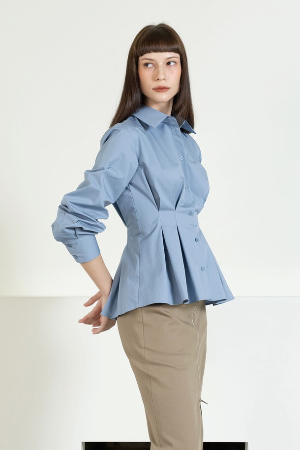 cordinary - 셔츠 - Pleats slimline shirt - blue