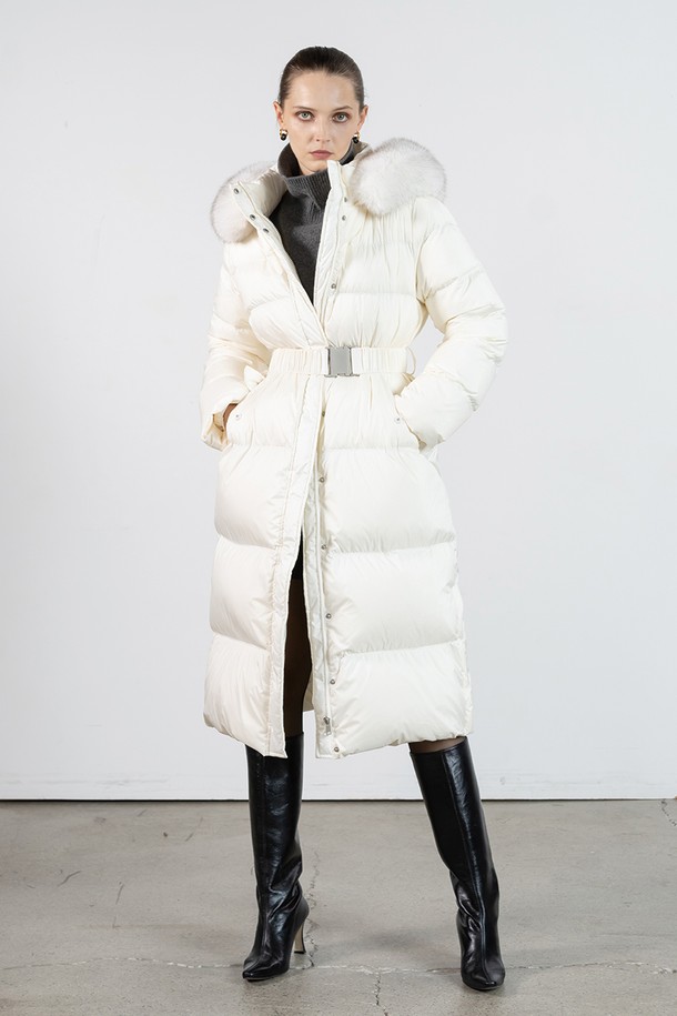 cordinary - 패딩 - Out pocket long goose padded coat - ivory