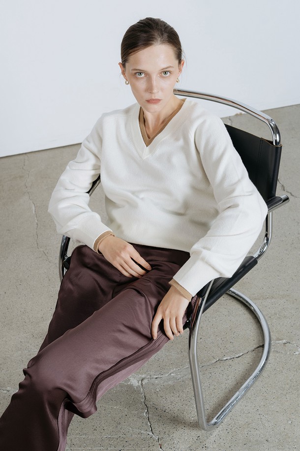 cordinary - 롱/미디팬츠 - Twill satin side tape banding pants - brown