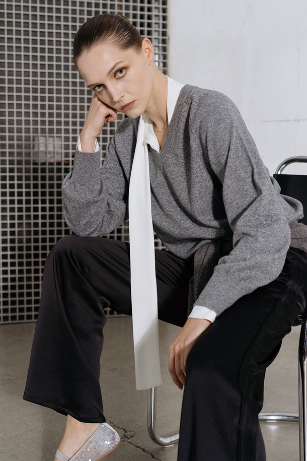 cordinary - 롱/미디팬츠 - Twill satin side tape banding pants - black