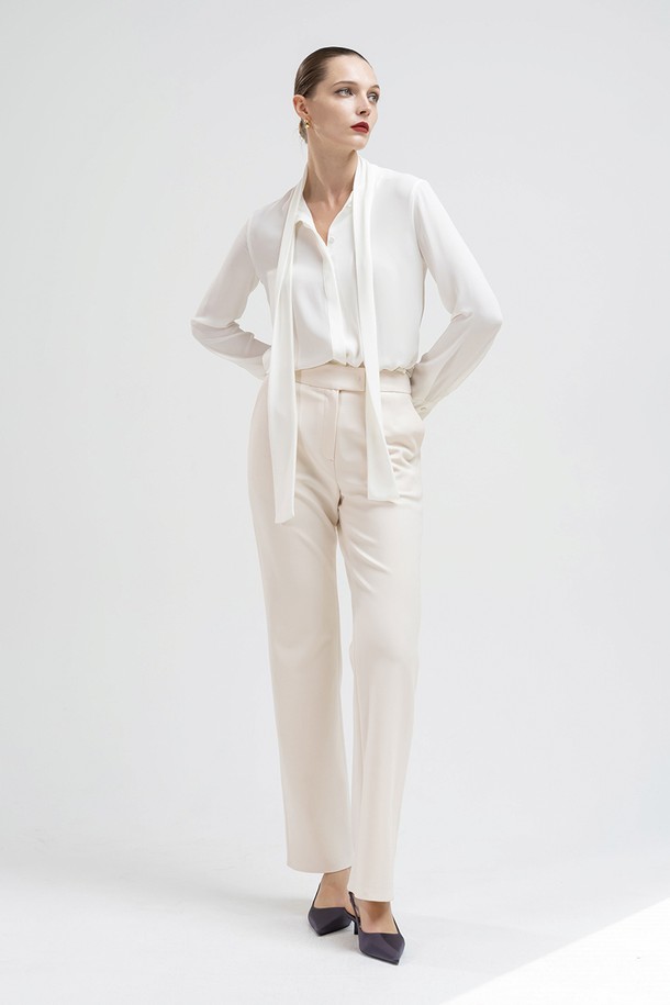 cordinary - 롱/미디팬츠 - Comfy straight trousers - ivory