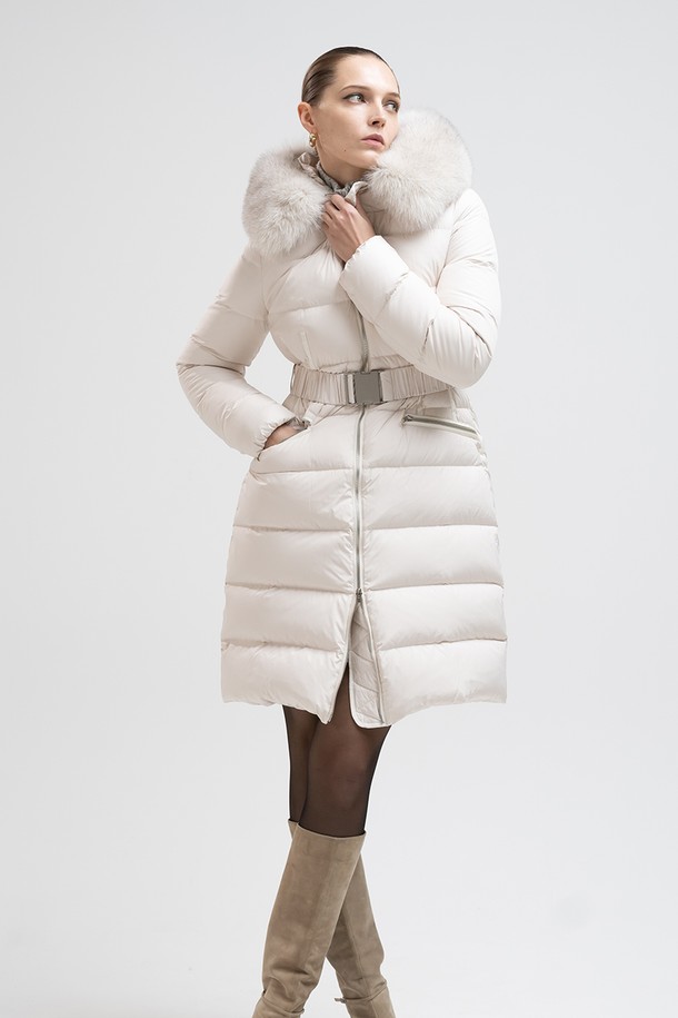 cordinary - 코트 - Goose slim silhouette padded coat - ivory