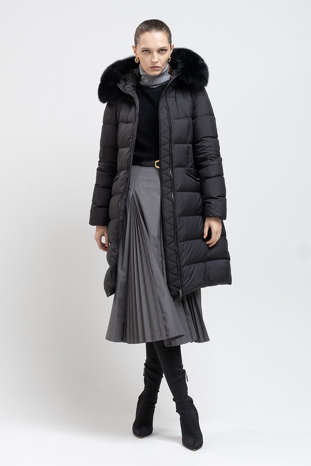 cordinary - 코트 - Goose slim silhouette padded coat - black