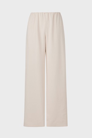 Crepe straight banding pants - ivory