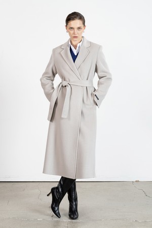 Tailoring single button wool coat - grey