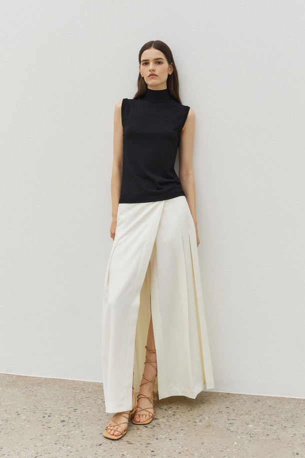 MARE DI MARI - 롱스커트 - Pleated Wrap Maxi Skirt Ivory