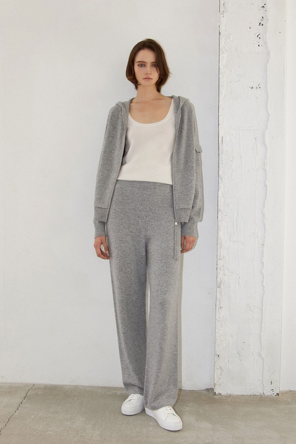 MARE DI MARI - 롱/미디팬츠 - Wide-Leg Cashmere 100% Pants L/Grey