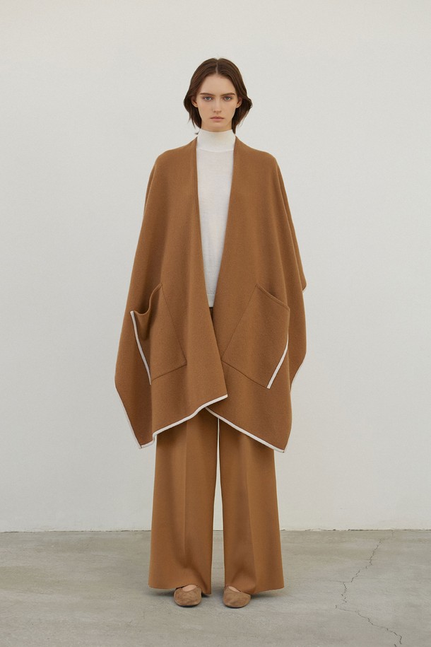 MARE DI MARI - 가디건 - Cashmere 100% Drape Cape Camel