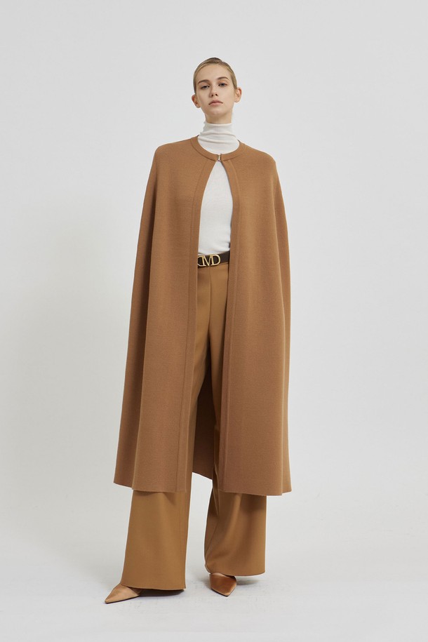 MARE DI MARI - 코트 - Knit Cape Long Coat Camel