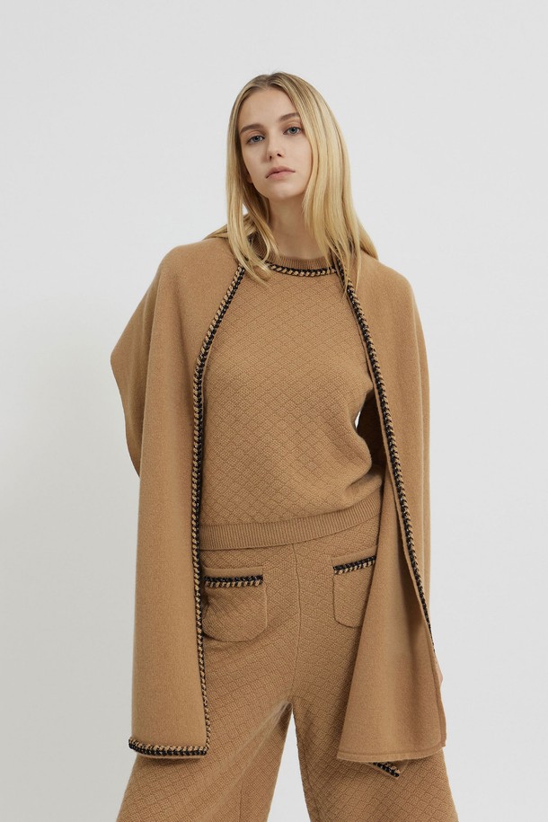 MARE DI MARI - 스카프/머플러 - Trimming Point Knit Muffler Camel