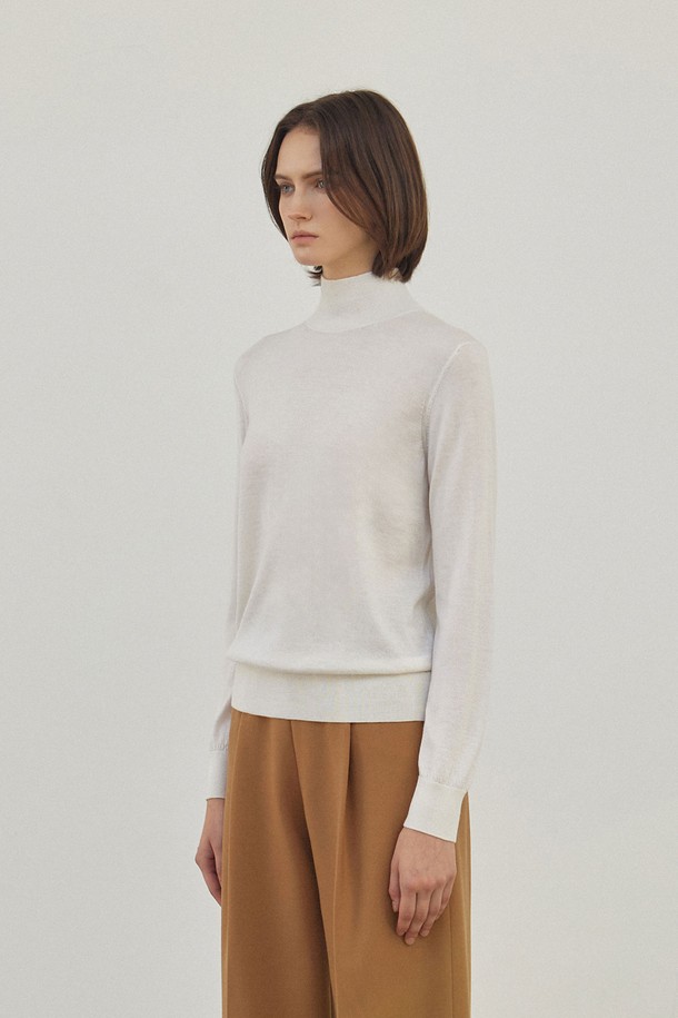 MARE DI MARI - 터틀넥 - Silk Cashmere High Neck Knit White