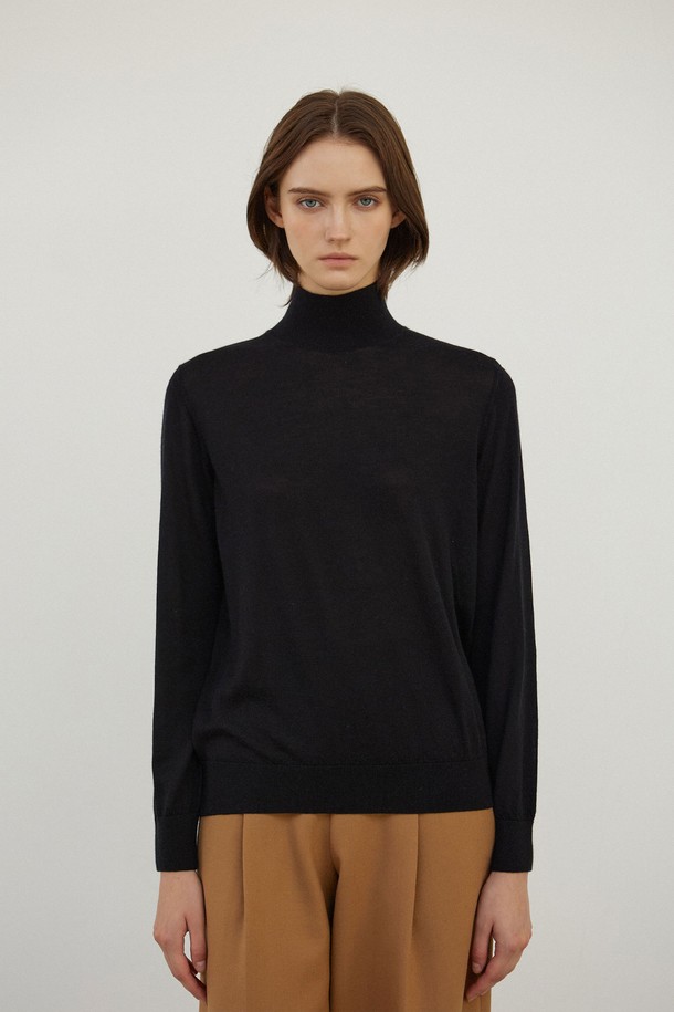 MARE DI MARI - 터틀넥 - Silk Cashmere High Neck Knit Black