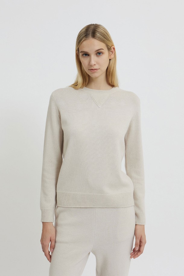 MARE DI MARI - 스웨터 - Triangle Point Knit Top Oatmeal