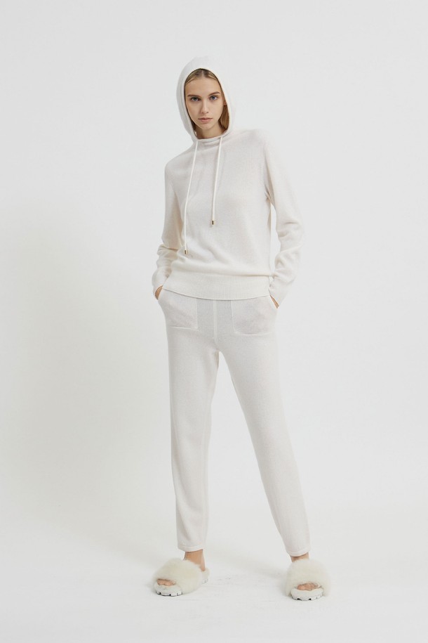 MARE DI MARI - 롱/미디팬츠 - Cashmere 100% Basic Knit Jogger Pants Ivory