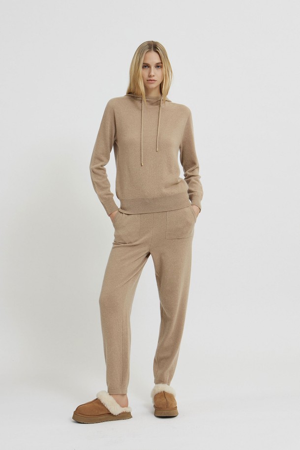 MARE DI MARI - 롱/미디팬츠 - Cashmere 100% Basic Knit Jogger Pants Beige