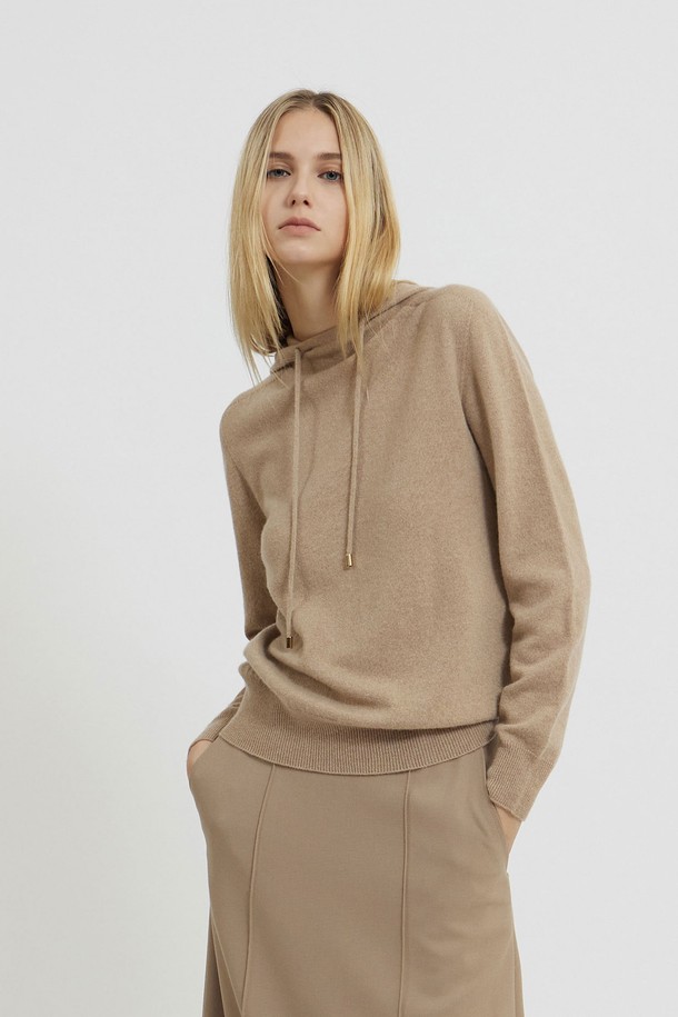 MARE DI MARI - 스웨터 - Cashmere 100% Hooded Knit Beige