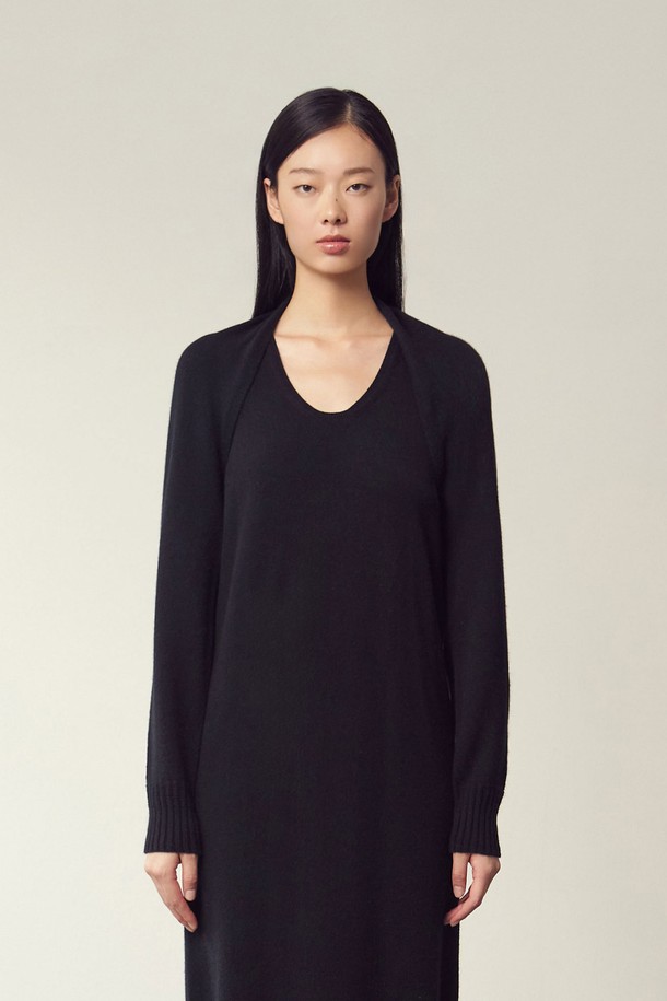 MARE DI MARI - 가디건 - Cashmere 100% Bolero Knit Cardigan Black