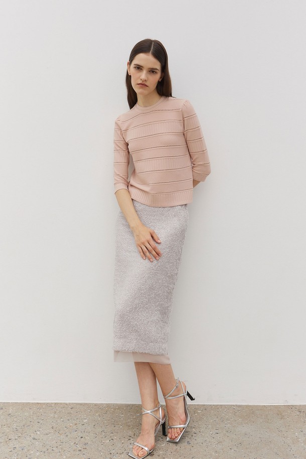 MARE DI MARI - 롱스커트 - Sheer Layered Skirt Light Beige