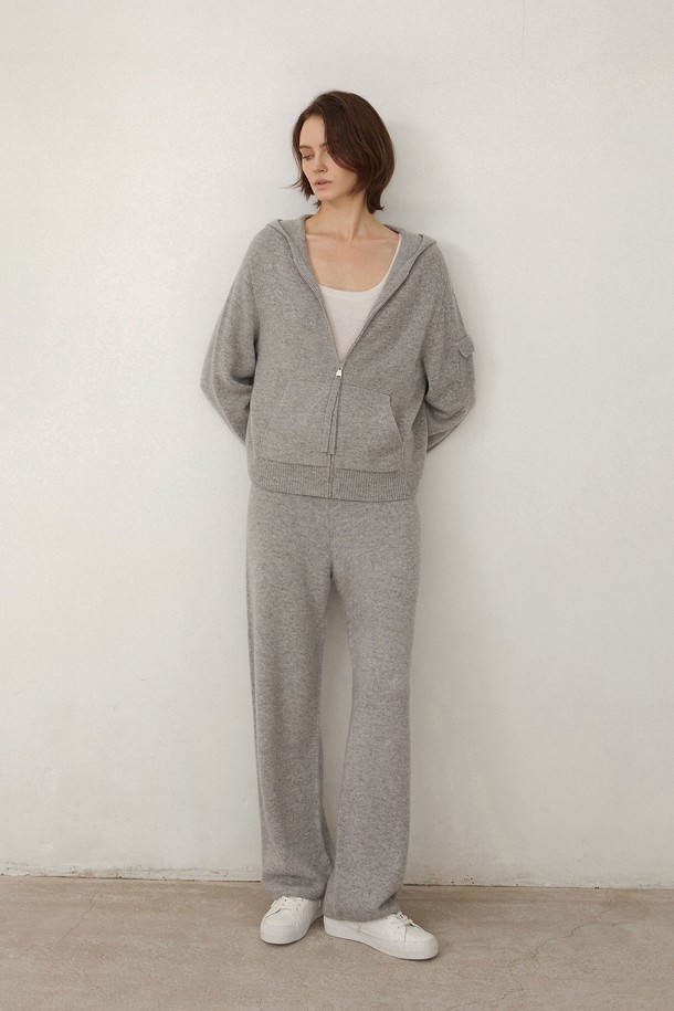 MARE DI MARI - 롱/미디팬츠 - Wide-Leg Cashmere 100% Pants L/Grey