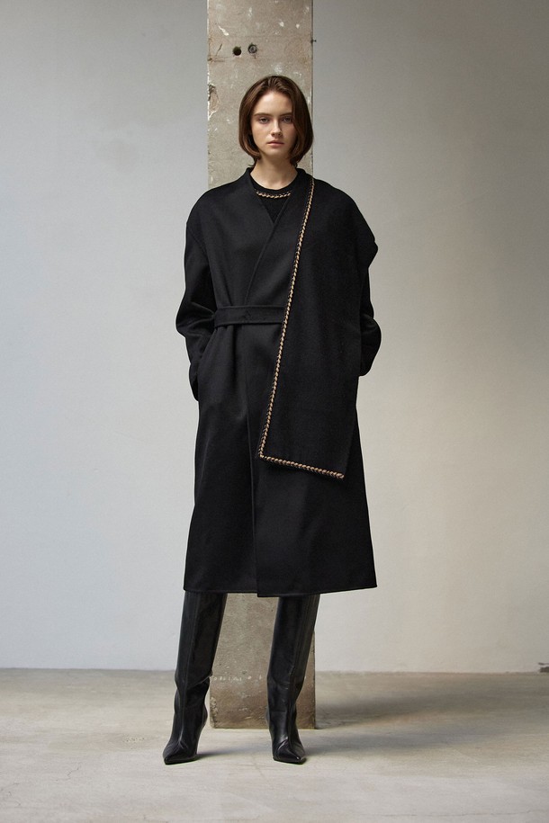 MARE DI MARI - 스카프/머플러 - Trimming Point Knit Muffler Black