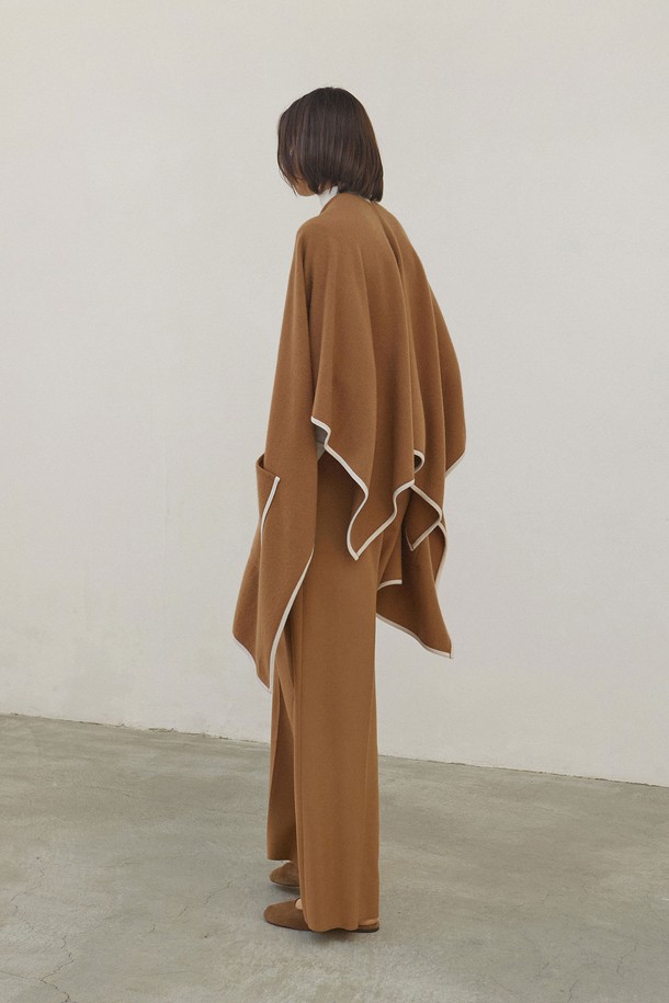 MARE DI MARI - 가디건 - Cashmere 100% Drape Cape Camel