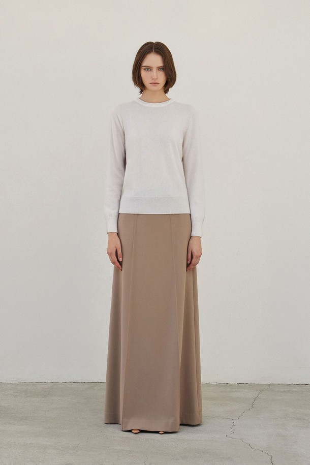 MARE DI MARI - 스웨터 - Two-tone Round Neck Knit Pullover Ivory