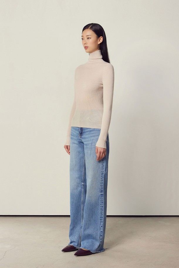 MARE DI MARI - 스웨터 - Wholegarment Turtle-neck Long Sleeve Knit Top L/Beige