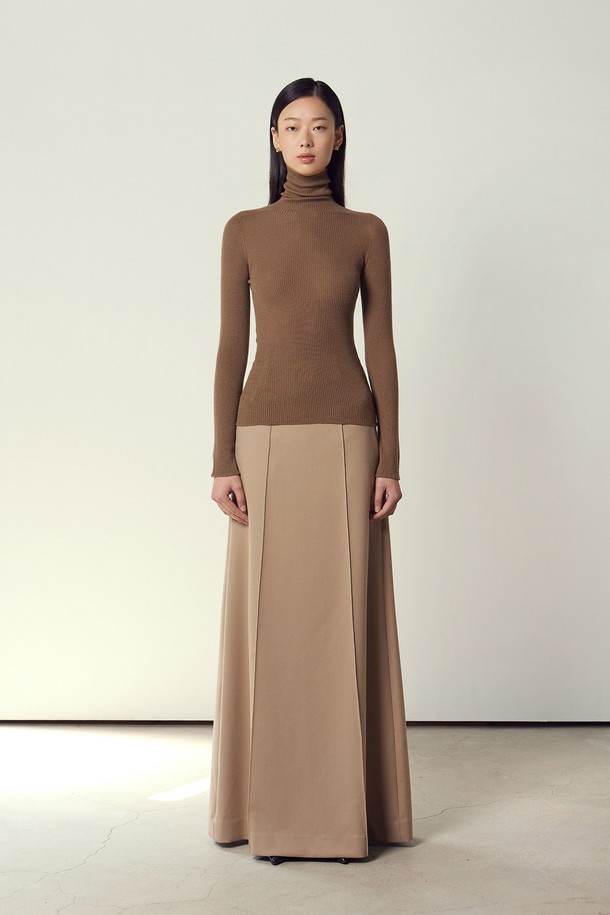 MARE DI MARI - 스웨터 - Wholegarment Turtle-neck Long Sleeve Knit Top Camel