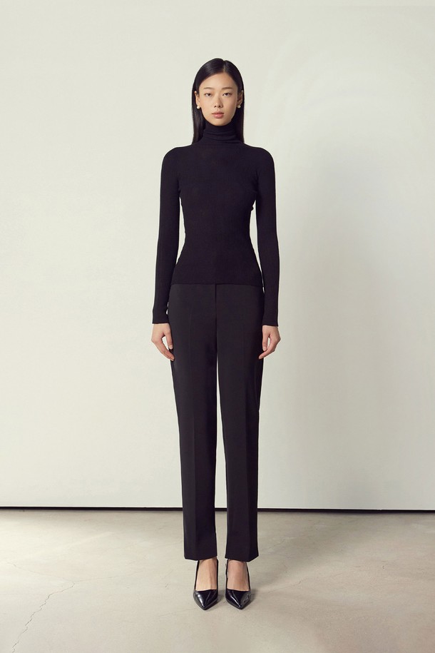 MARE DI MARI - 스웨터 - Wholegarment Turtle-neck Long Sleeve Knit Top Black