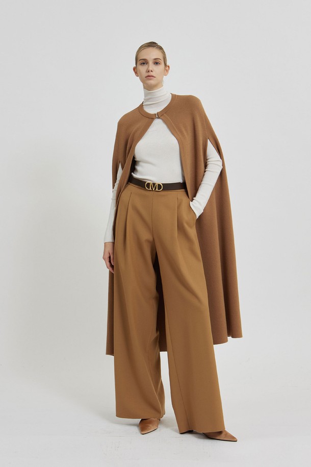 MARE DI MARI - 코트 - Knit Cape Long Coat Camel