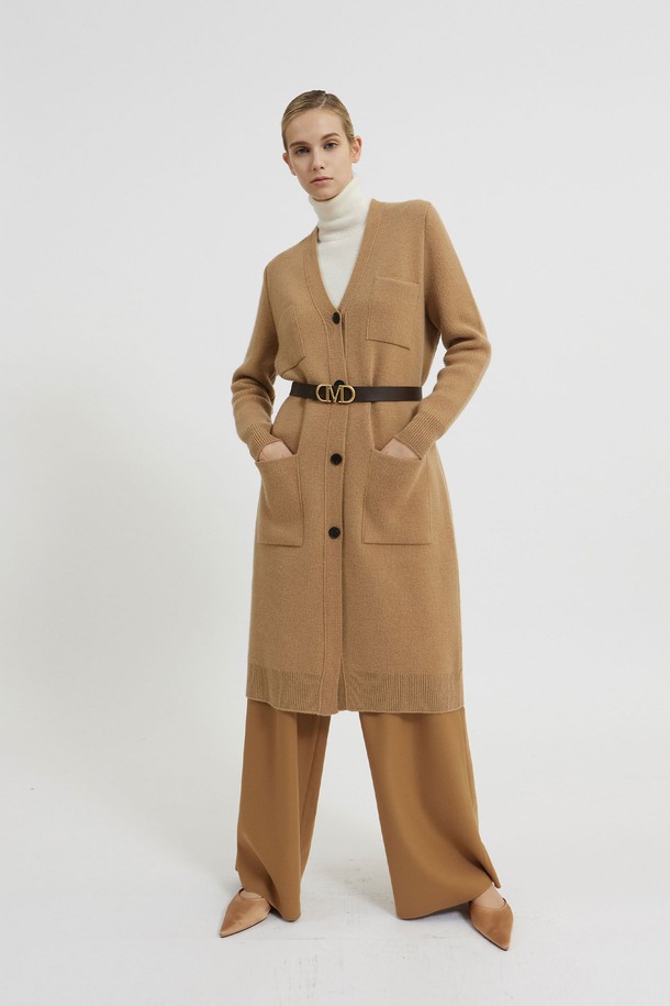 MARE DI MARI - 가디건 - Cashmere Blend Long Knit Cardigan Camel